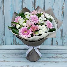 Букет цветов из:  Герберы, Альстромерии и Хризантемы в Белово