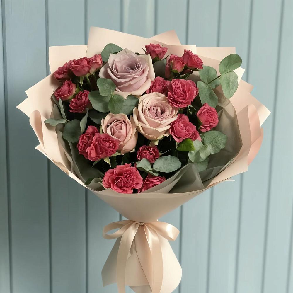Букет цветов из: Гвоздики и Розы в Белово