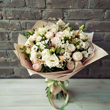Букет цветов из:  Альстромерии, Розы и Хризантемы #REPLACE_PRED# Белово
