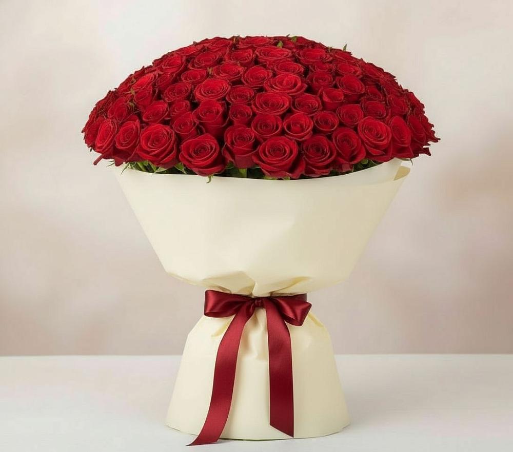 Букет 101 Красная роза Милано в Белово
