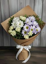 Букет цветов из:  Хризантемы и Розы в Белово