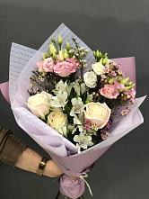 Букет цветов из:  Альстромерии, Розы и Лизиантусы #REPLACE_PRED# Белово