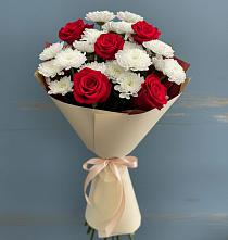 Букет цветов из:  Розы и Хризантемы в Белово