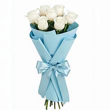 Букет 7 белых роз Проуд в Белово