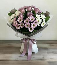 Букет цветов из:  Хризантемы и Розы в Белово