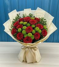 Букет цветов из:  Розы и Хризантемы в Белово