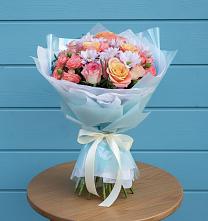 Букет цветов из:  Хризантемы и Розы в Белово