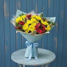 Букет цветов из:  Альстромерии и Хризантемы в Белово