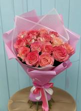 Букет 15 Розовых роз Равель в Белово